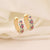 Women Retro Vintage Geometric Rhombus Copper Oil Dripping Earrings