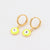 Japanese / Korean IG Style Women Minimalist Natural Metal Mixed Color Eye Droplet Resin Oil Dripping Drop Earrings