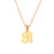 Minimalist Number Text Letter Stainless Steel 18K Gold Plated Necklaces