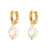 Fashion Pearl Geometric Stainless Steel 18K Gold Plated Earrings