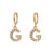 Minimalist Letter Number Text Stainless Steel 18K Gold Plated Earrings