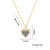 Moderate Luxury Heart Titanium Steel 18K Gold Plated Necklaces