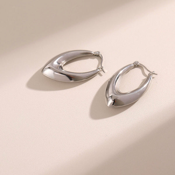 Minimalist Circle Geometric Stainless Steel Polishing Earrings