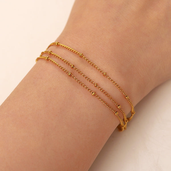 Women IG Style Circle Geometric Stainless Steel 18K Gold Plated Bracelets