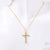 Vintage Retro Cross Geometric Copper Diamond Inlay Necklaces