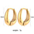 Fashion Round Circle U-Shape Geometric Stainless Steel 18K Gold Plated Earrings