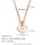 Fashion Round Circle Geometric Heart Stainless Steel 18K Gold Plated Necklaces