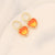 Women IG Style Heart Copper Stud Earrings