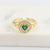 Vintage Retro Women Vintage Geometric Metal Retro Heart Round Zircon Rings