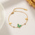 Japanese / Korean Women East Asia Symbol Geometric Titanium Steel 18K Gold Plated Bracelets