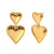 Fashion Heart Stainless Steel 18K Gold Plated Stud Earrings