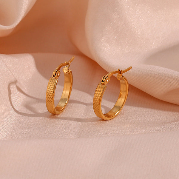 Fashion Geometric Stainless Steel 18K Gold Plated Earrings