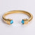 Hip Hop Circle Stainless Steel Zircon Inlay Bangles