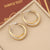 IG Style Ellipse Round Stripe Circle Geometric Stainless Steel Electroplating Earrings