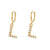 Minimalist Letter Number Text Stainless Steel 18K Gold Plated Earrings