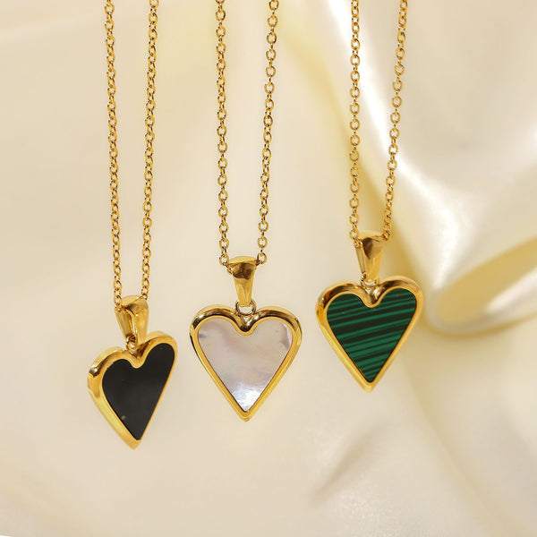 IG Style Heart Stainless Steel 18K Gold Plated Necklaces