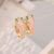 Women Metal Snake Shape Copper Oil Dripping Earrings