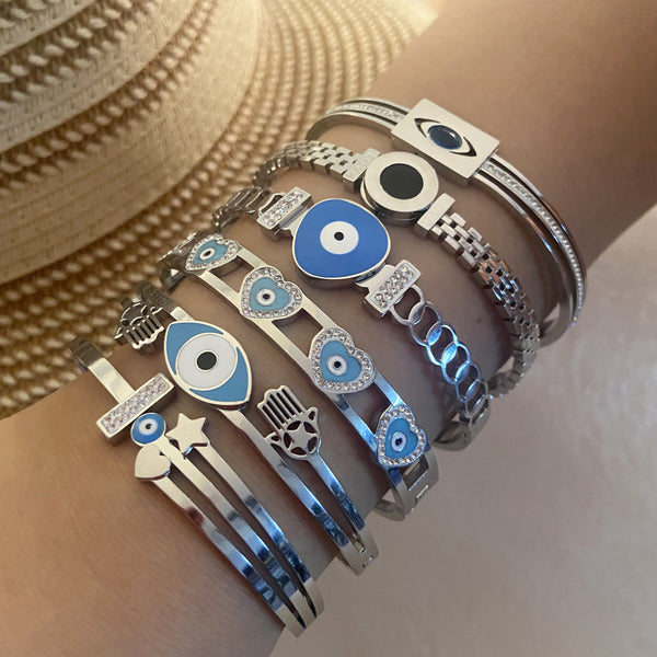 Expressive Eye Stainless Steel Electroplating Bangles