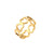 Women Fashion Heart Geometric Stainless Steel 18K Gold Plated Rings