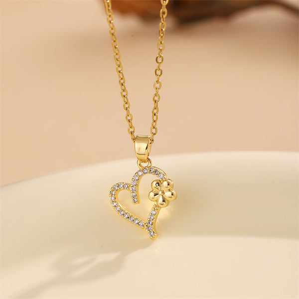 Minimalist Heart Stainless Steel Electroplating Necklaces