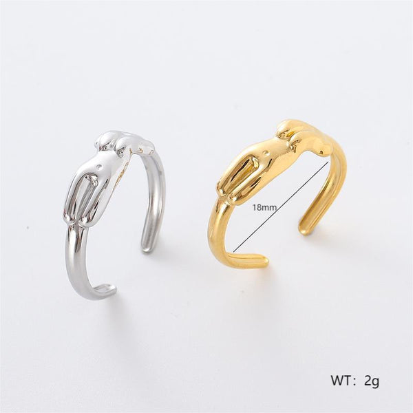 Retro Vintage Women Geometric Geometric Stainless Steel Electroplating Rings