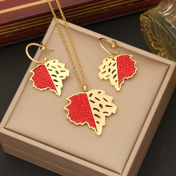 Fashion Leaf Stainless Steel Electroplating Necklaces