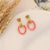 Cute Geometric Stainless Steel Electroplating Stud Earrings