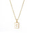 IG Style Square Text Letter Number Stainless Steel 18K Gold Plated Necklaces