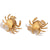 Fashion Crab Chinese Zodiac Animal Stainless Steel 18K Gold Plated Stud Earrings