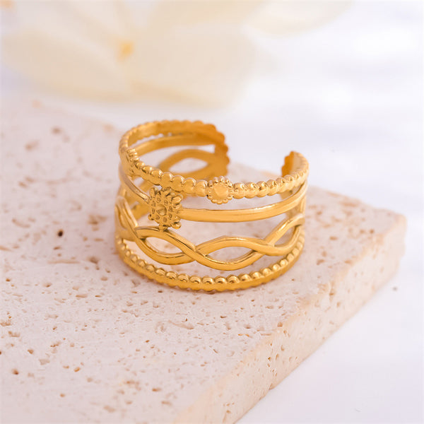 Women Minimalist Circle Geometric Stainless Steel Electroplating Rings