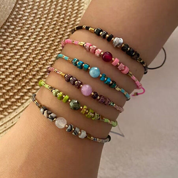 Women Natural Stone Knitting Bracelets