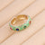 Women Retro Vintage Metal Flower Copper Oil Dripping Rings