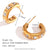 Fashion Hexagon Circle Geometric Stainless Steel 18K Gold Plated Earrings