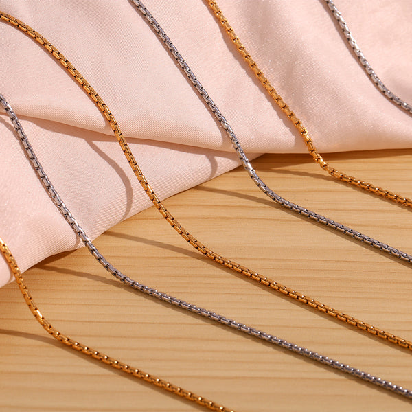 Minimalist Stripe Geometric Stainless Steel 18K Gold Plated Necklaces