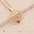 Retro Vintage Heart Copper Zircon Inlay Pendants