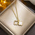 Moderate Luxury Celestial Geometric Titanium Steel 18K Gold Plated Necklaces