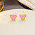 Korean Wing Geometric Titanium Steel 18K Gold Plated Stud Earrings