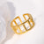 Women Minimalist Stripe Quadrilateral Geometric Stainless Steel Electroplating Rings