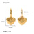 IG Style Asymmetrical Heart Geometric Stainless Steel Electroplating Earrings