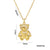 Moderate Luxury Bear Geometric Titanium Steel 18K Gold Plated Necklaces