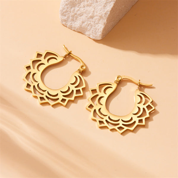 Fashion Heart Stainless Steel Electroplating Earrings