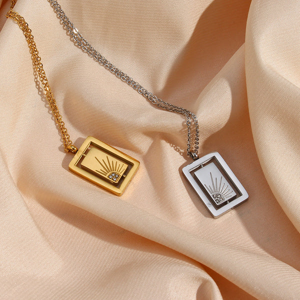 Geometric Stainless Steel 18K Gold Plated Necklaces