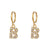 Minimalist Letter Number Text Stainless Steel 18K Gold Plated Earrings