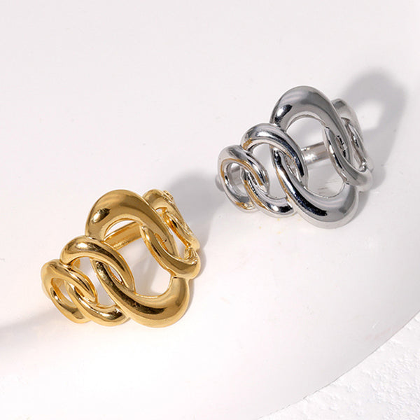 Niche Ellipse Geometric Stainless Steel Electroplating Rings