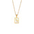 Fashion Quadrilateral Zodiac Sign Stainless Steel 18K Gold Plated Necklaces