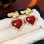 Luxurious Irregular Pleated Heart Geometric Heart Alloy Electroplating Earrings