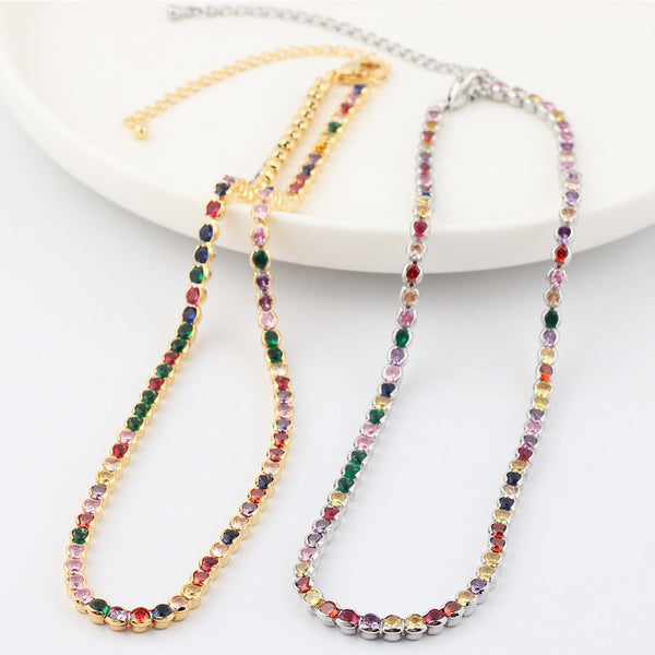 Fashion Tennis / Diamond Line Geometric Zircon Necklaces