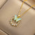 Fashion Bowknot Titanium Steel Diamond Inlay Necklaces