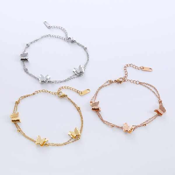 Women Korean Chain Geometric Stainless Steel Electroplating Bracelets