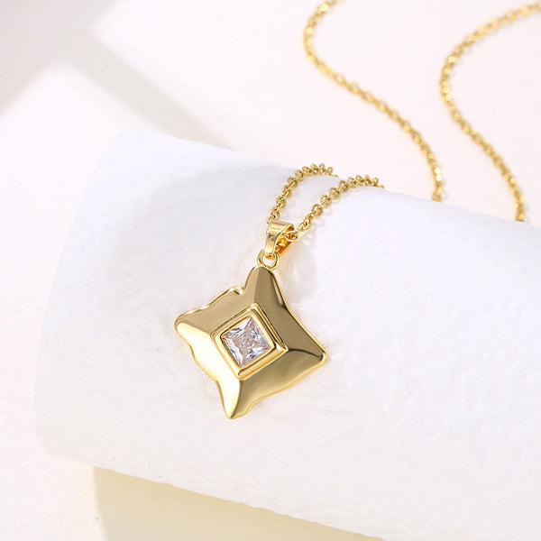 Women Minimalist Geometric Metal Stainless Steel Electroplating Necklaces